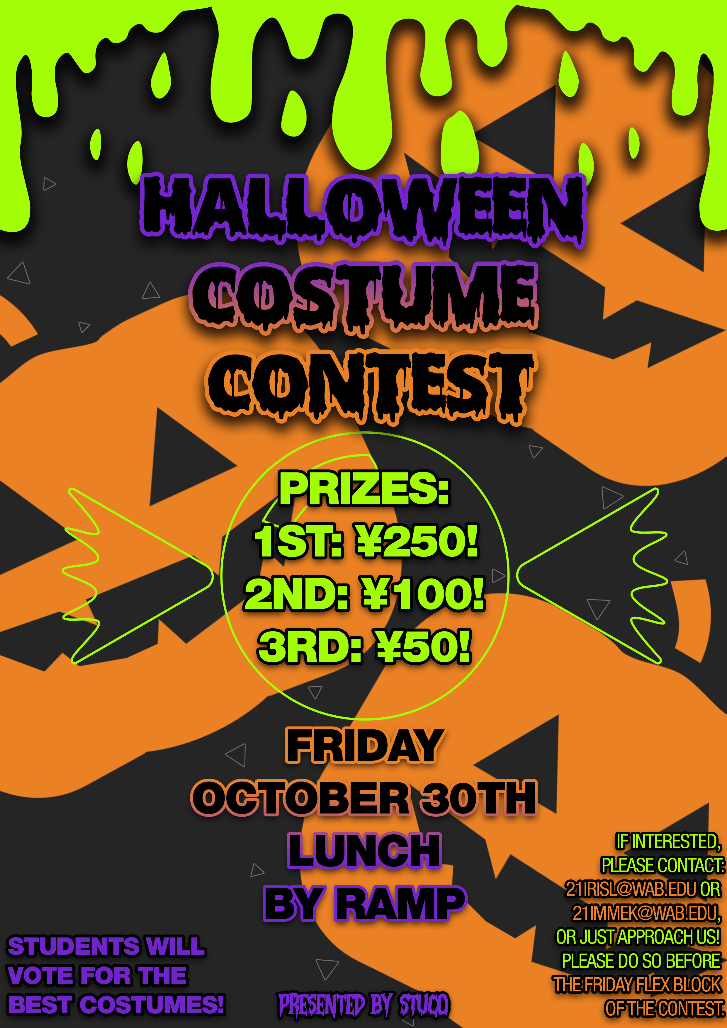 WAB HS Student Council Halloween Costume Contest Poster Design