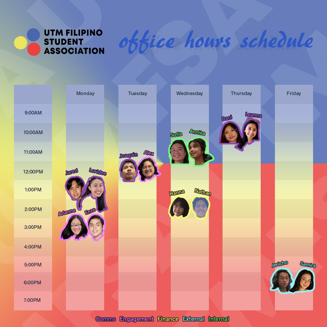 UTM FSA Fall 2021 Office Hours Timetable Instagram Post Design